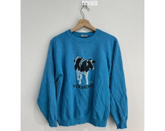 Vintage 90s Vermont Cow Sweater sweatshirt
