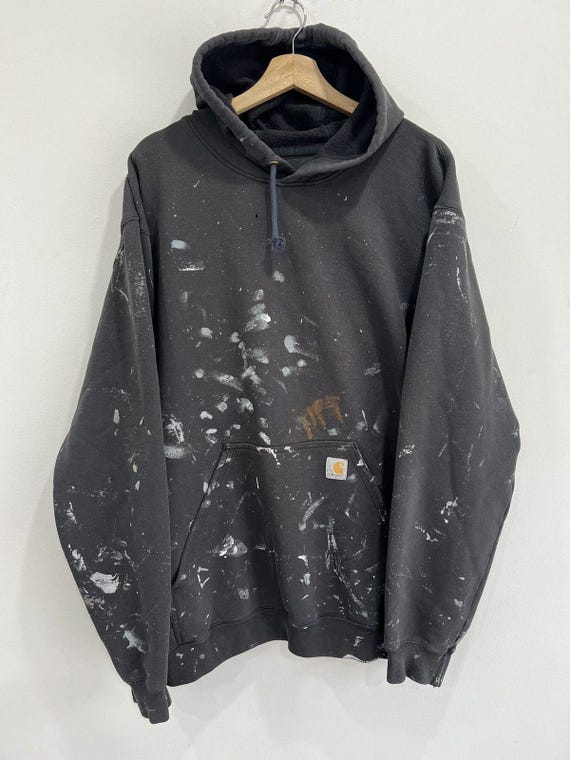 Vintage Carhartt Hoodie Paint Splatter Sweater Xxl - Etsy