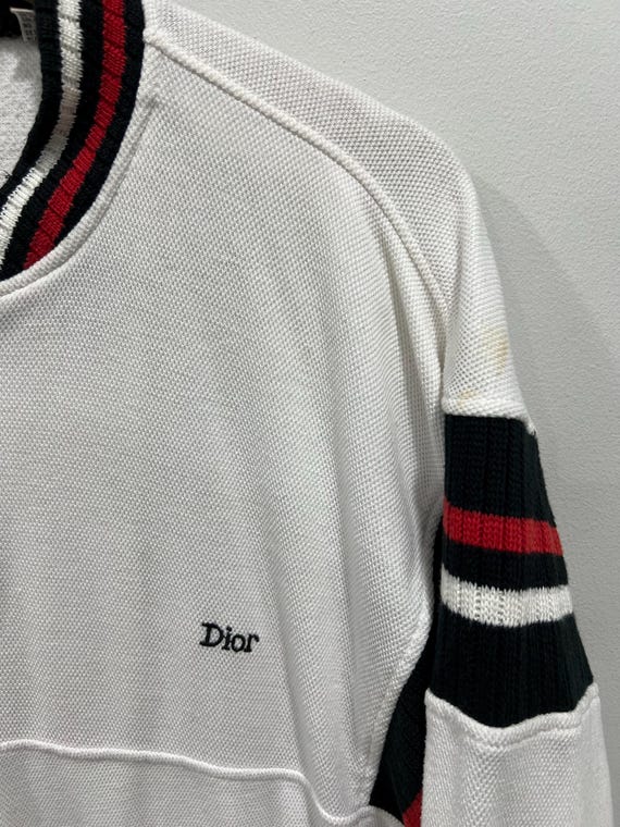 Vintage 80s Christian Dior Zip up Sweater White L - Etsy