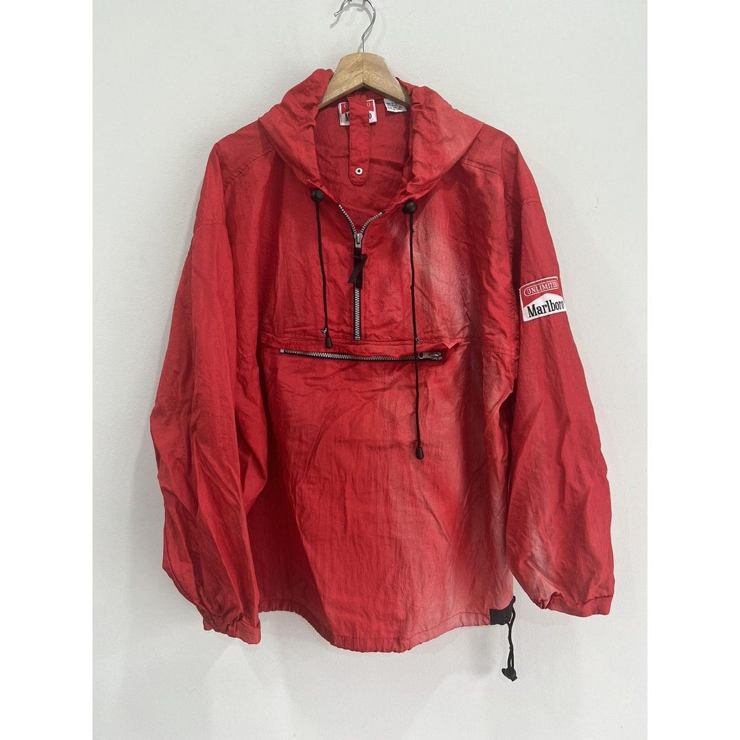 ジャケット・アウター 90s Marlboro nylon jacket mountain parka Vintage 90s MARLBORO Country Store Parka Jacket Large Red