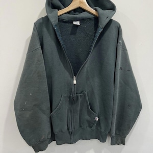 Vintage 90s Russell Athletic Zip up Hoodie Sweater Thrashed - Etsy