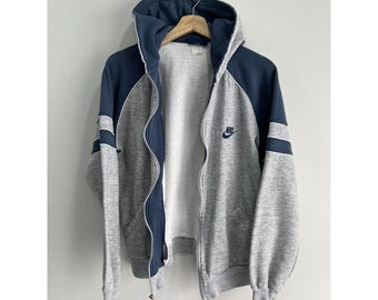 Vintage 80s Nike Hoodie Sweatwr broken zip