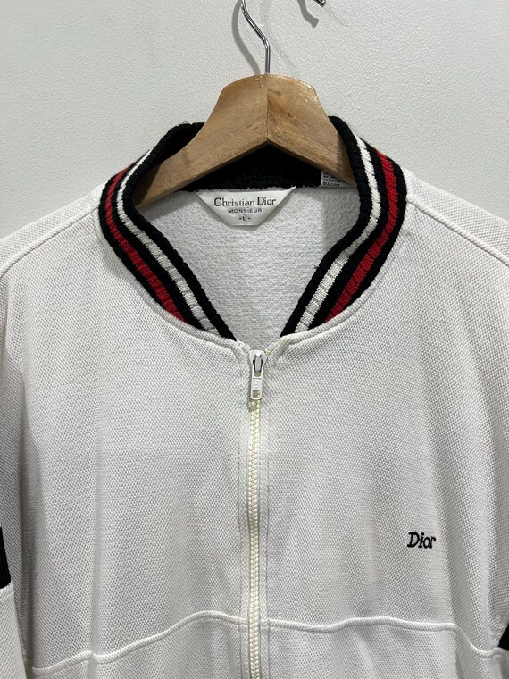 Vintage 80s Christian Dior Zip up Sweater White L - Etsy