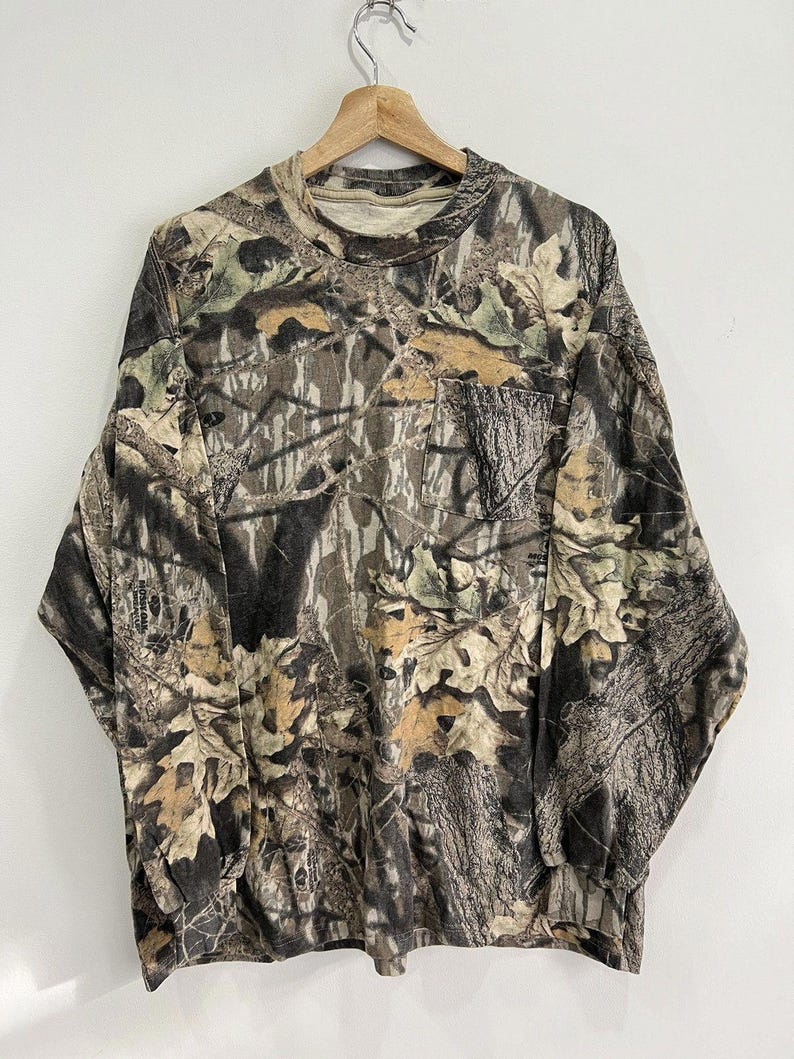 Vintage Real Tree Camo Longsleeve Shirt mossy oaks crewneck image 1
