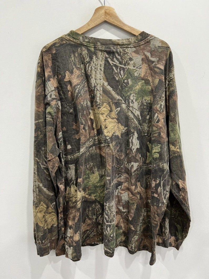 Camisa de manga comprida vintage camuflada Mossy Oak, tamanho 3XL. imagem 4