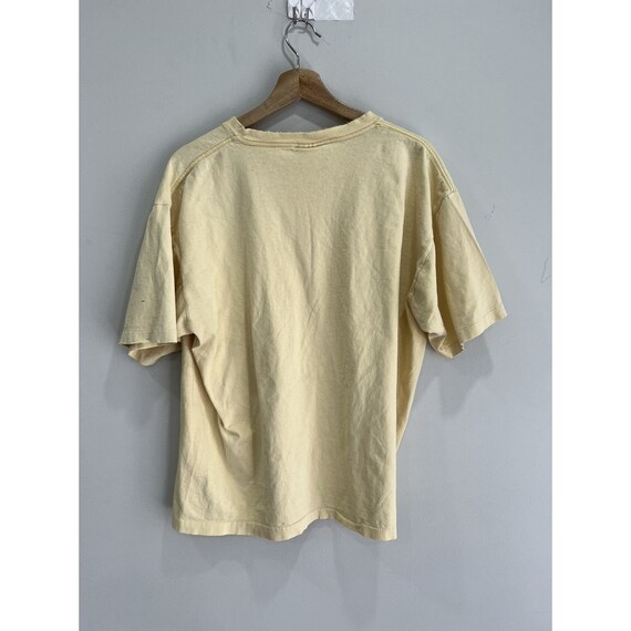 Vintage 90s Blank Yellow Tee Shirt Thrashed sun f… - image 3