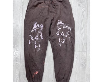 Vintage Y2K Brown Anime Inspired Sweatpants