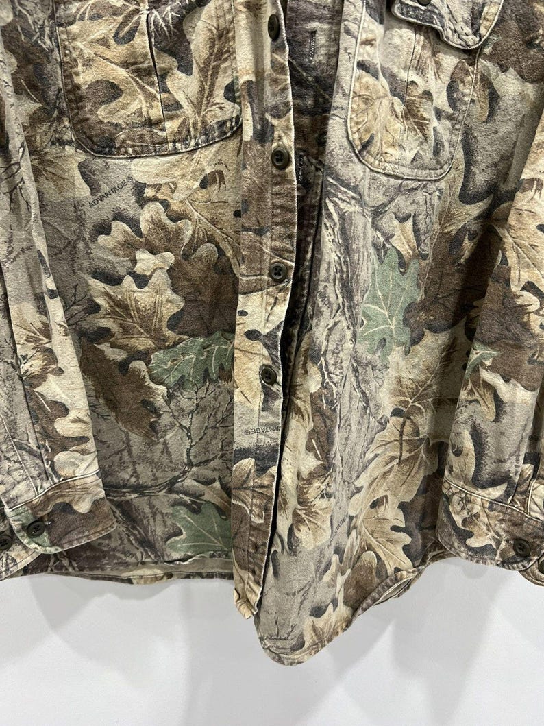 Vtg Cabelas Camo Real Tree Mossy Oaks Button Up Shirt xxl image 5