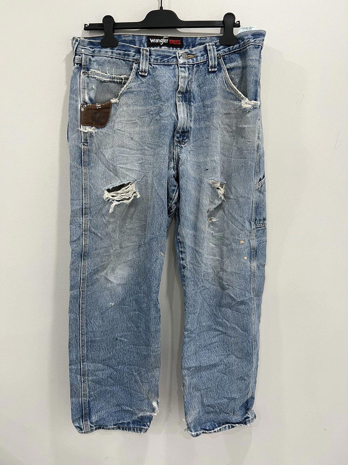 Vtg Wrangler Thrashed Baggy Denim Jeans Pants 36x30 Carhartt - Etsy