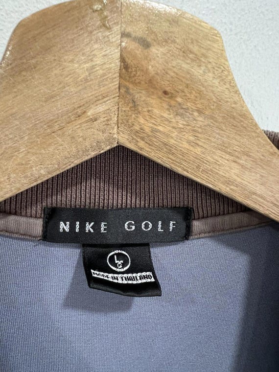 Vintage Nike Golf Polo Shirt Brown Swoosh Check Fit