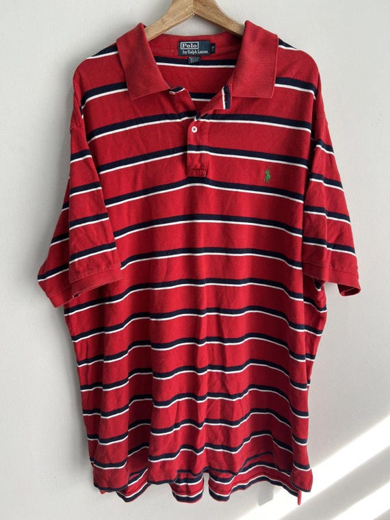 Vintage 90s Ralph Lauren Polo Shirt Striped Pony 3xl - Etsy Israel