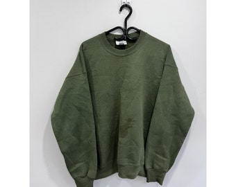 Vintage 90s Blank Sweater Sweatshirt olive