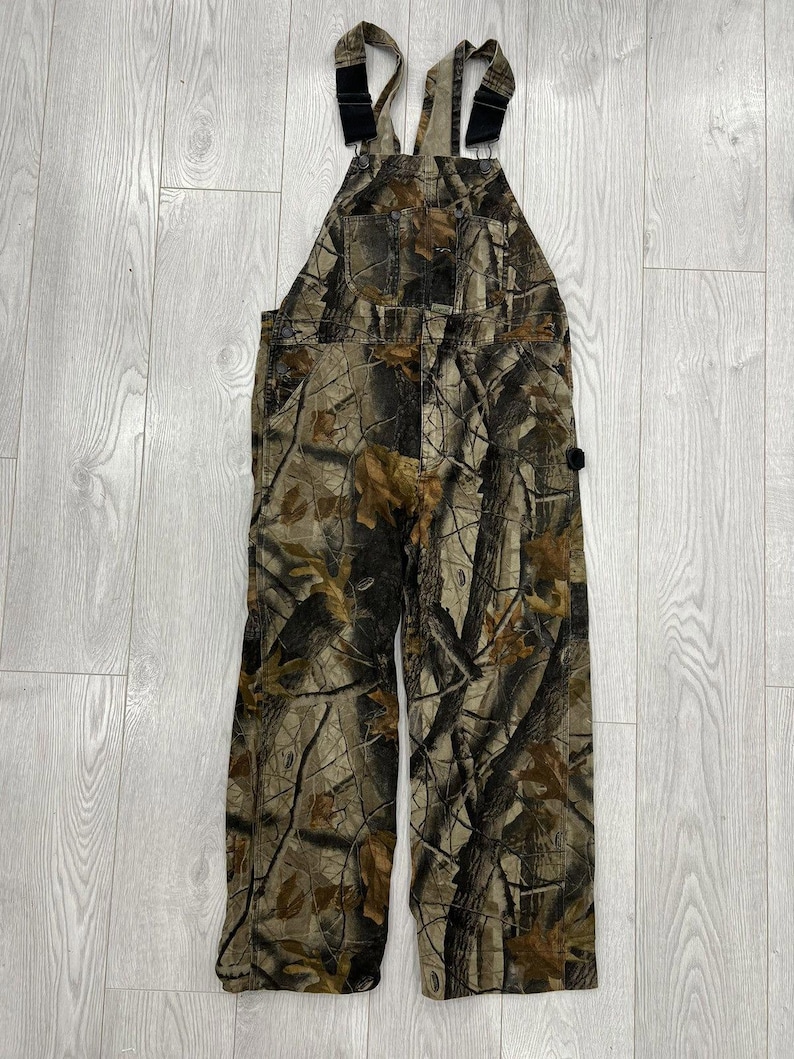 Vintage Camo Real Tree Overalls Mossy Oaks pants 36x34 image 1