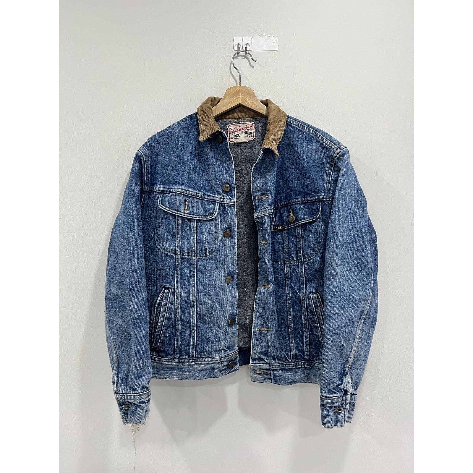 Vintage 80s Lee Storm Rider Denim Jacket Lined Sz 40 - Etsy