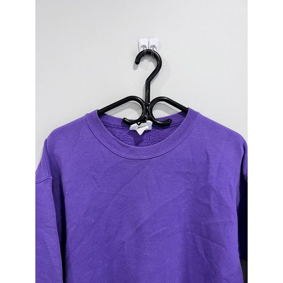 Vintate 90s Blank Sweater sweatshirt purple - image 5