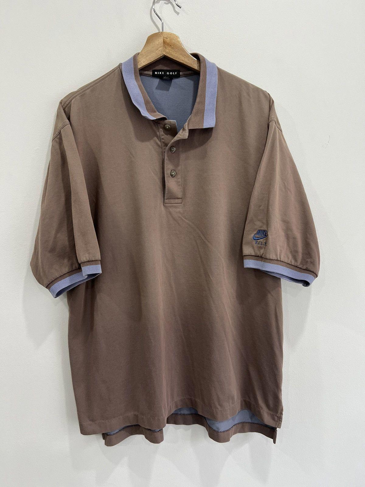 Vintage Nike Golf Polo Shirt Brown Swoosh Check Fit - Etsy