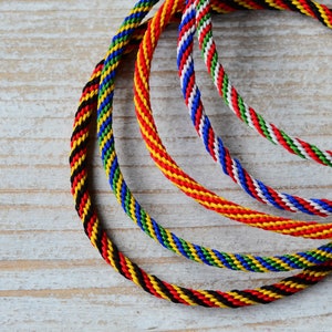 Kumihimo-armband met aangepaste vlag 3 mm: roestvrijstalen sluiting