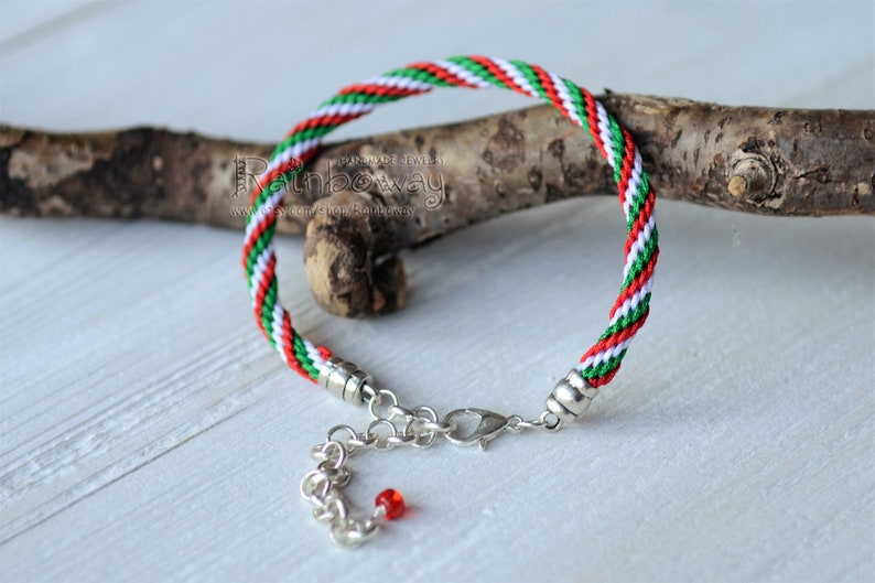 Italian Flag Bracelet Japanese Friendship Bracelet White Green Etsy