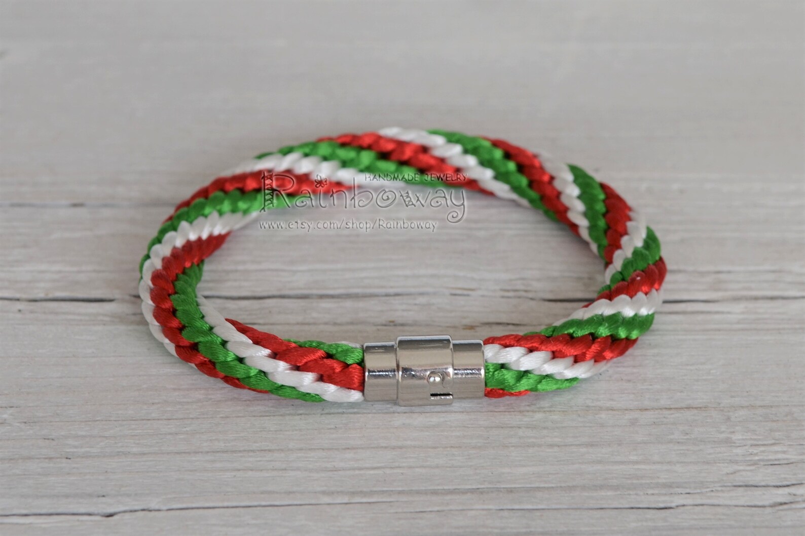 Italian Flag Bracelet 10 Mm Friendship Bracelet White Green Etsy UK