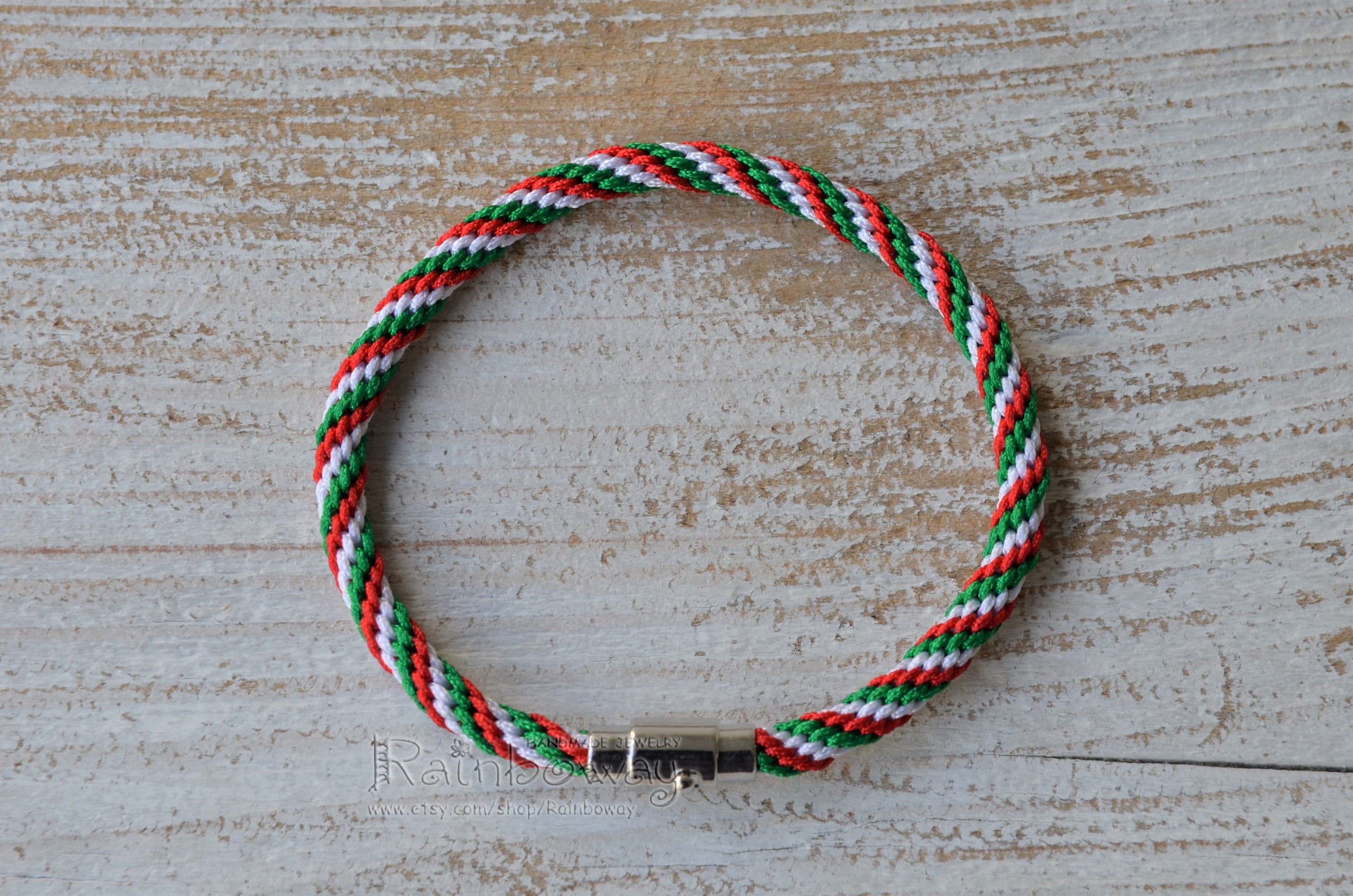 Italian flag bracelet Custom 357 mm friendship bracelet Etsy