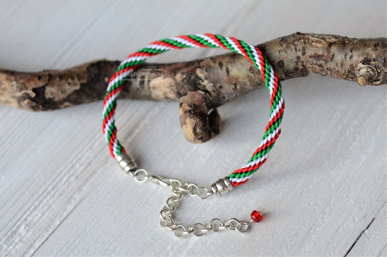 Italian Flag Bracelet Japanese Friendship Bracelet White Green Etsy