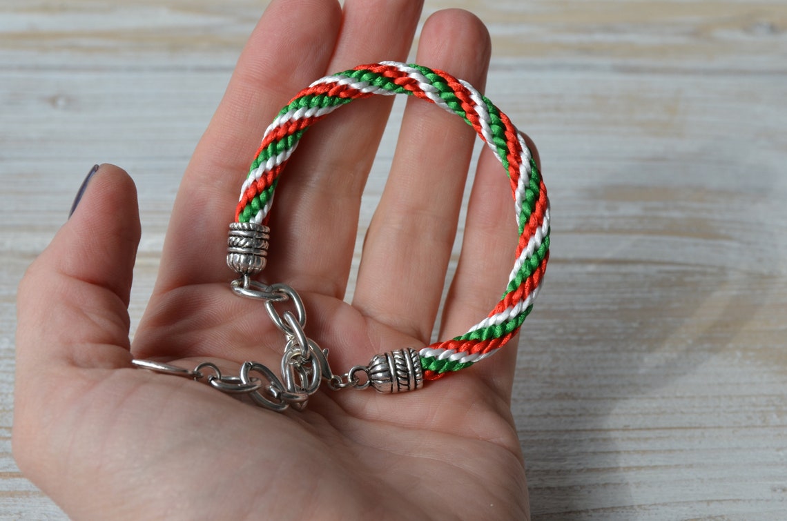 Italian Flag Bracelet 7mm Friendship Bracelet White Green Red Etsy UK