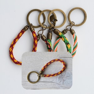 Kumihimo Keychain loop with bronze key ring