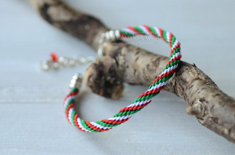 Italian Flag Bracelet Japanese Friendship Bracelet White Green Etsy