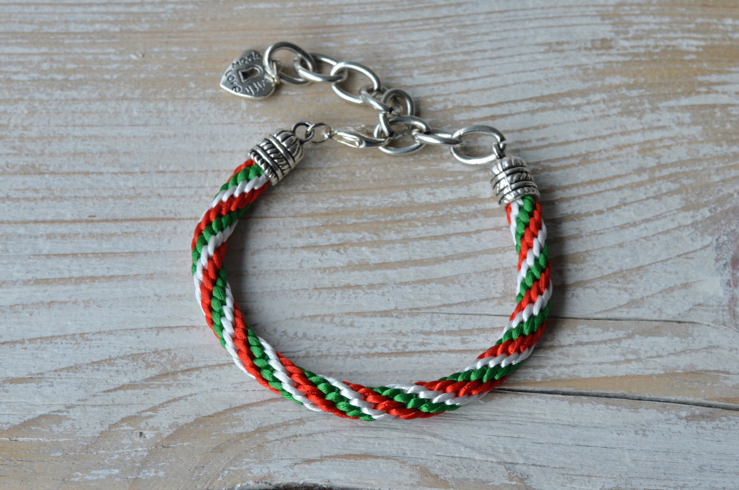 Italian Flag Bracelet 7mm Friendship Bracelet White Green Red Etsy UK