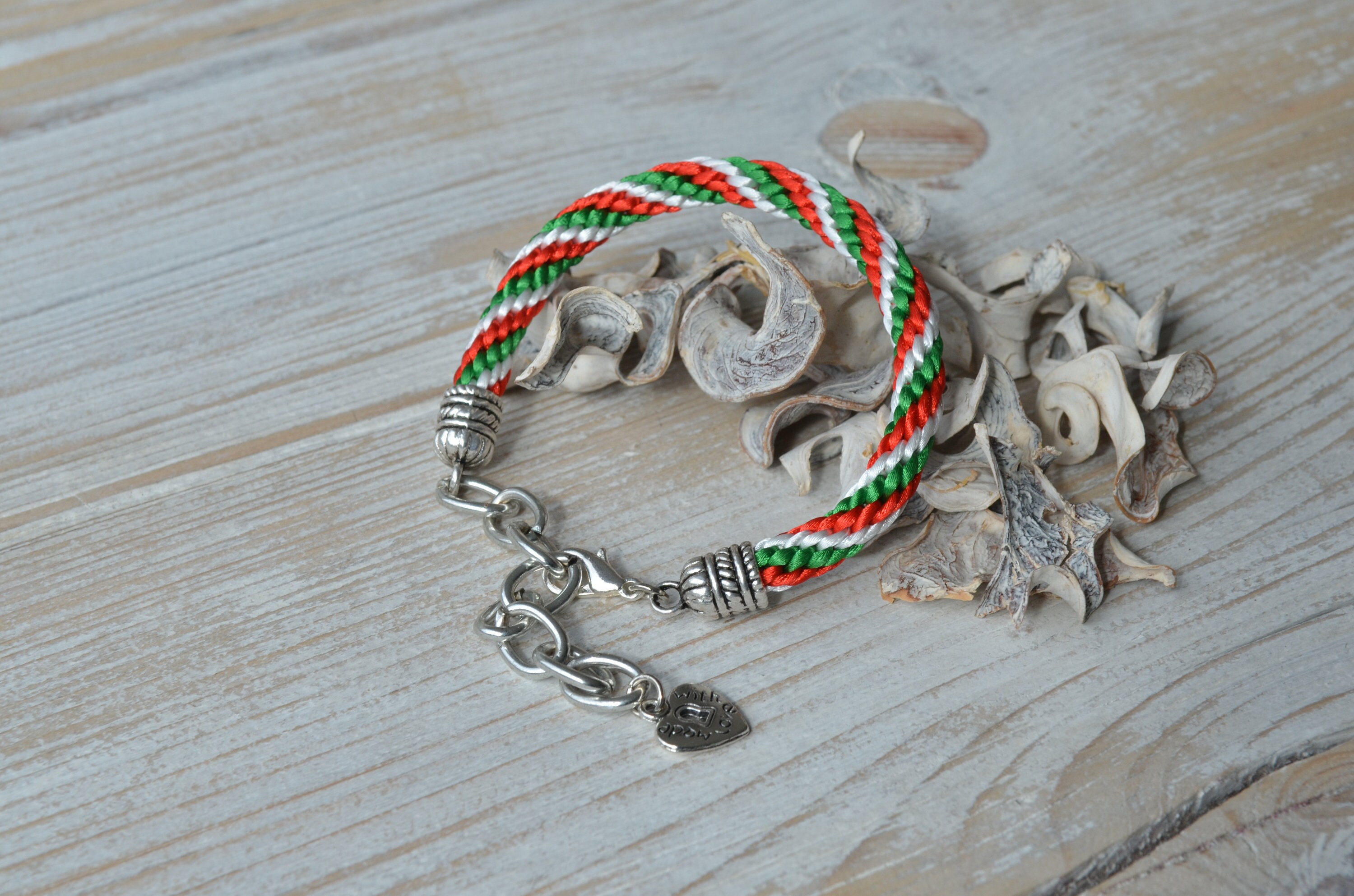 Italian Flag Bracelet 7mm Friendship Bracelet White Green Red Etsy UK