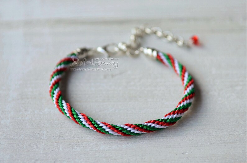 Italian Flag Bracelet Japanese Friendship Bracelet White Green Etsy