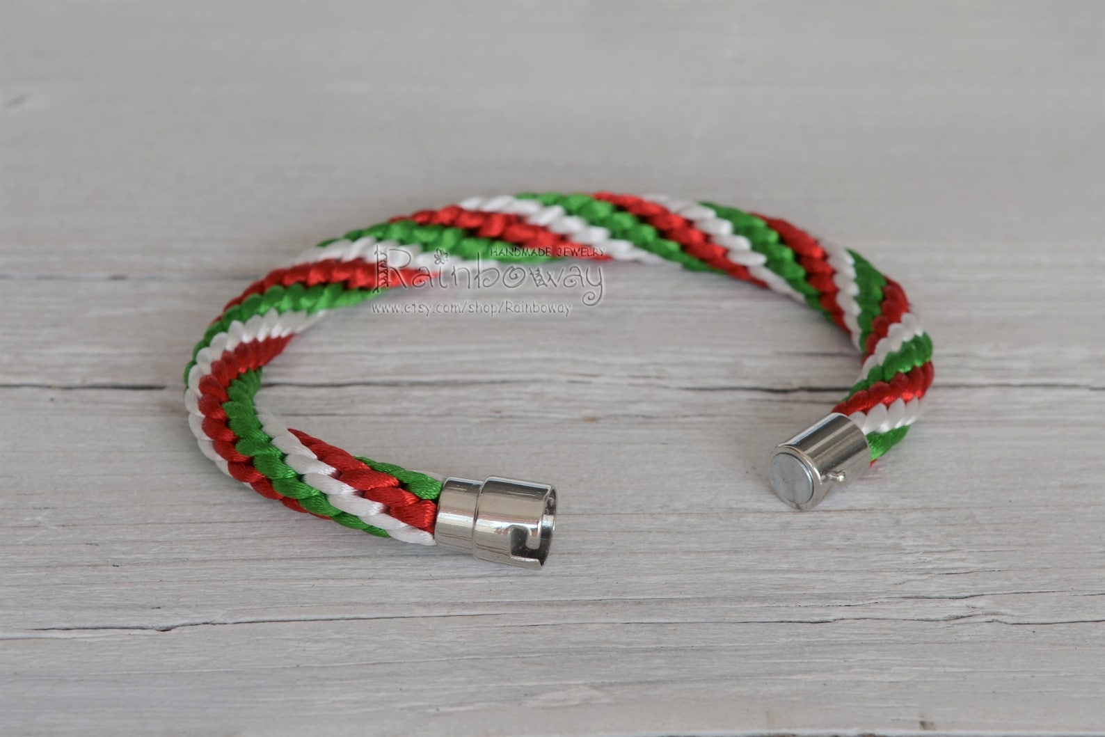 Italian Flag Bracelet 10 Mm Friendship Bracelet White Green Etsy UK