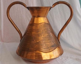 Vintage hammered copper bowl, Antique copper table's center, Centerpiece decoration, Amphora, Vase