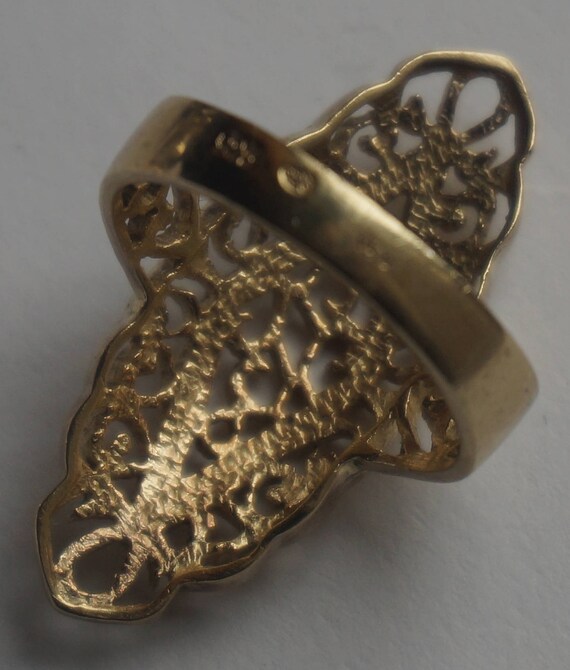 Beautiful 18k yellow gold 925 silver  ring dates … - image 9