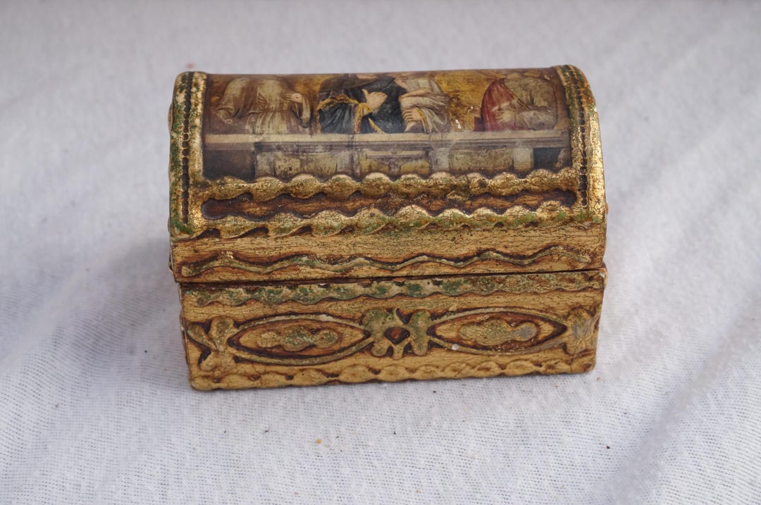 Vintage Italian Florentine Gilt Wooden Box: Virgin and Child Art - Etsy