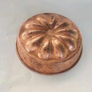 Vintage Villedieu France Copper Cake Pan, lined with pewter, 1950s