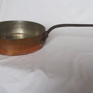 Vintage Villedieu Copper Saute Pan, 2mm or 0-5/64&quot; in thickness, 1960s