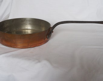 Vintage Villedieu Copper Saute Pan, 2mm or 0-5/64" in thickness, 1960s