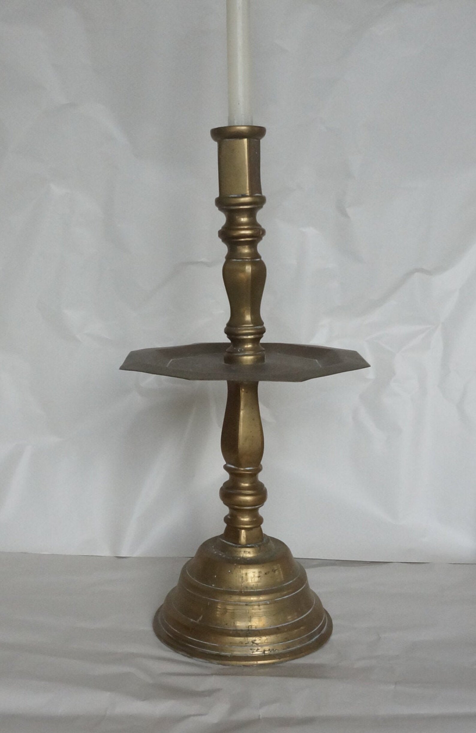 Bougeoir Chandelier Ancien Métal Noir – Cuivre Et Métal, Décor Rétro, Objet D'occasion