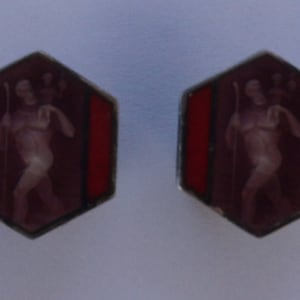 Vintage cuff links , with Saint Christopher carrying the Child Jesus , Antique cufflinks, 30&#39;s