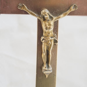 Antique Jesus Crucifix, French copper Crucifix,  French copper Cross, 19th century