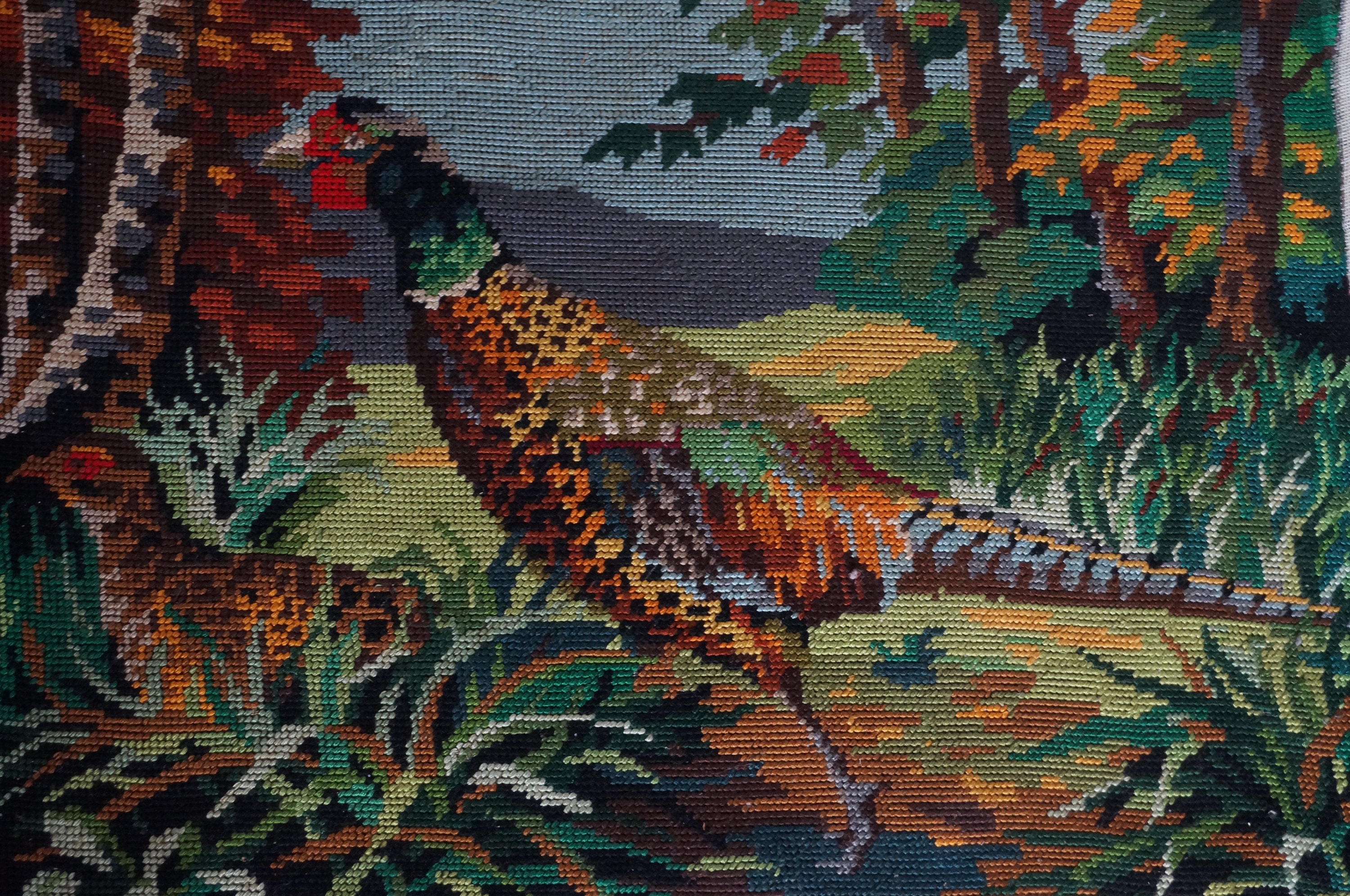 Tapestry, Canvas : the Pheasant Couple, Finished Needlepoint - Etsy