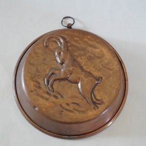 Copper cake mold representing a goat, 1930s