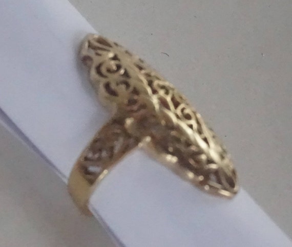 Beautiful 18k yellow gold 925 silver  ring dates … - image 2