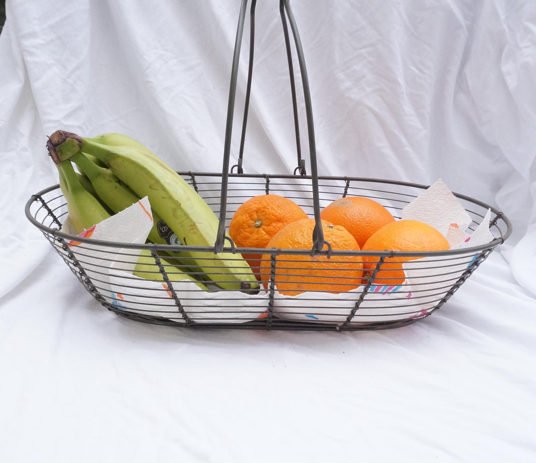 レア ヴィンテージ ストライプデザイン 木製 & レザー バスケット 1950s レア ヴィンテージ ストライプデザイン 木製 & レザー バスケット