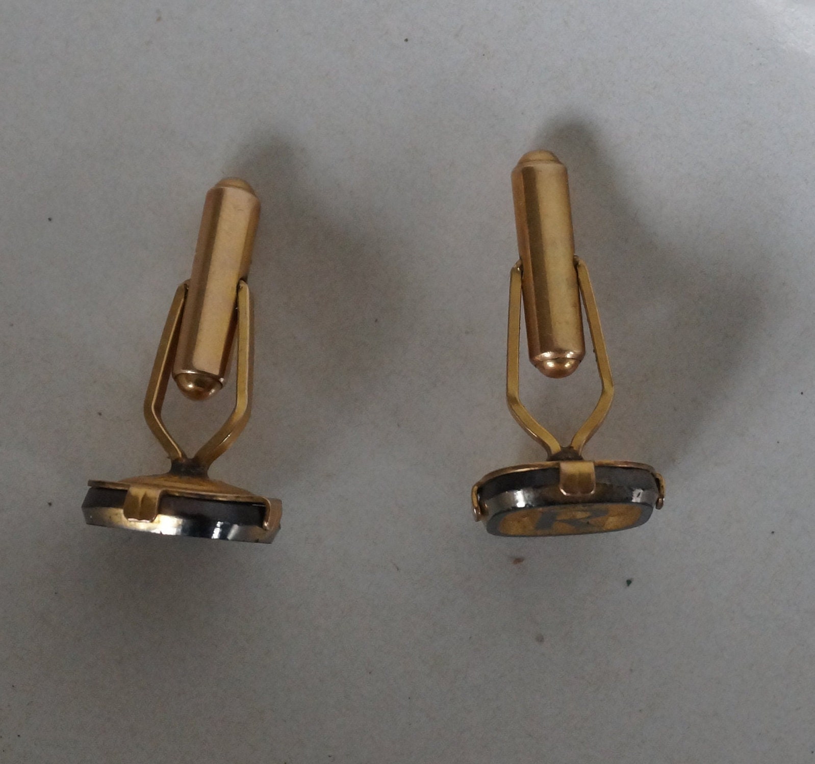 Boutons De Manchette Plaqués Or Jaune 18k - Très Bon état - Avec Poinçon Murat - Élégance Vintage
