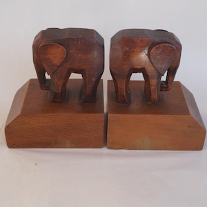 Vintage elephant bookends, 1950s