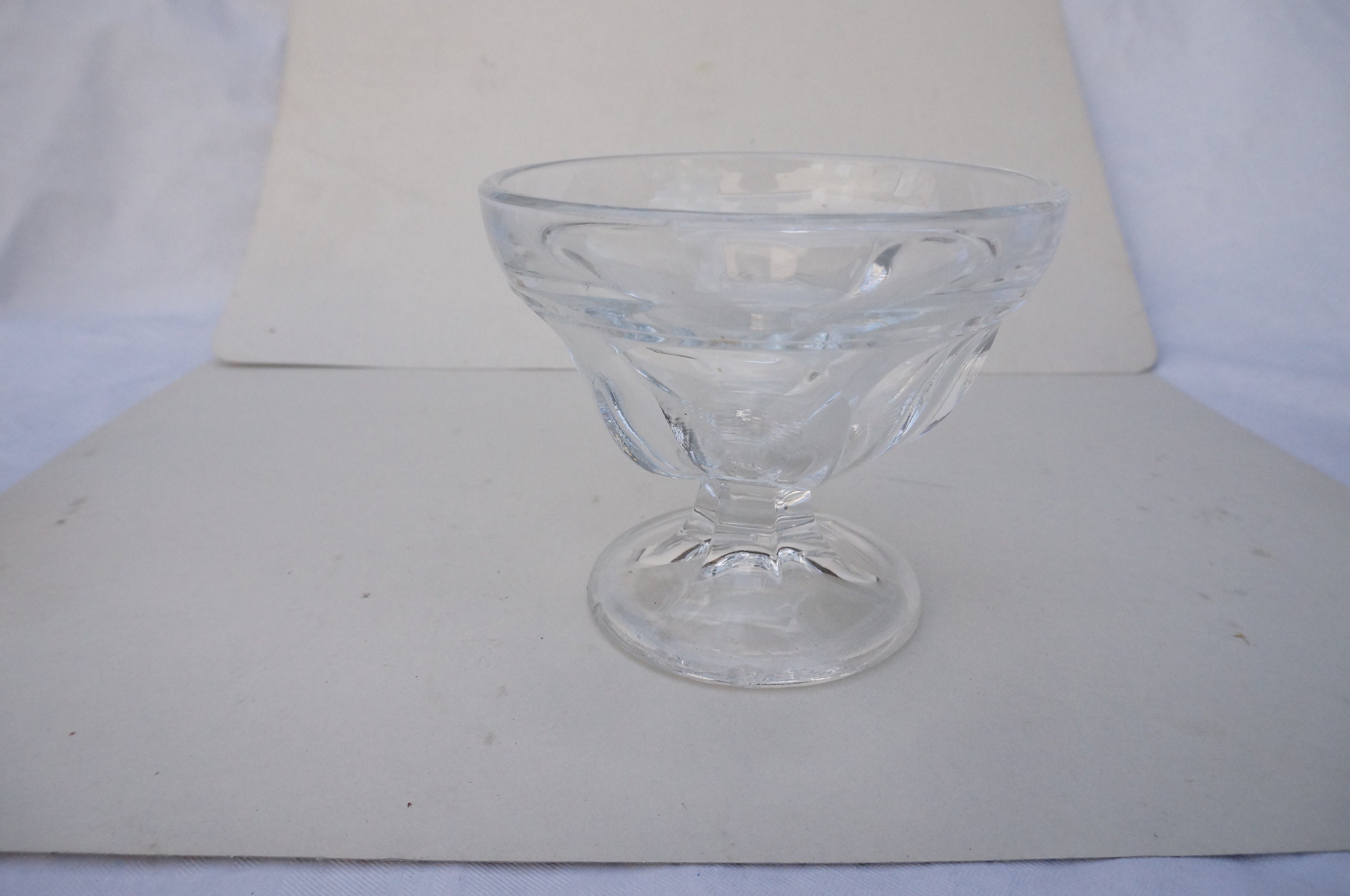 Set of 3 Vintage glass coupes Glass ice cream bowls Etsy