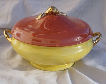 Vintage  Soup Tureen, Limoges porcelain hand painted by a French artist