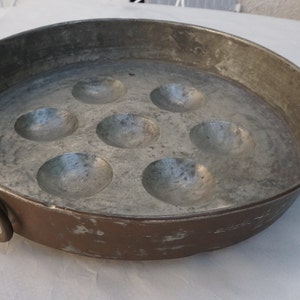 Molde de pastel de cobre antiguo, gran molde de pastel forrado de cobre